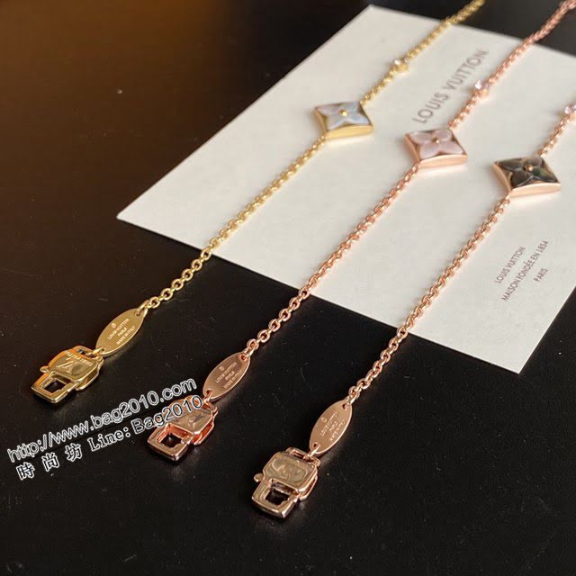 Louis Vuitton新款飾品 路易威登經典單花手鏈 LV天然白貝母四葉草手鏈  zglv2137